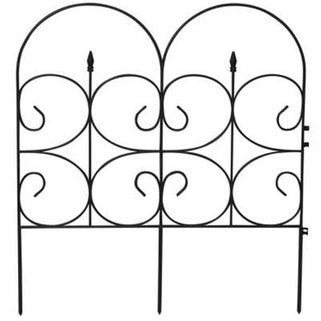 Emsco Group Victorian Black Resin Fleur De Lis Large Fence Garden Fencing- 14 ft. 2103HD